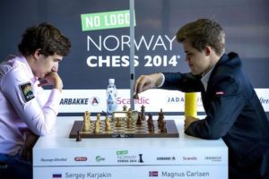 Karjakin y Carlsen en un encuentro en 2014