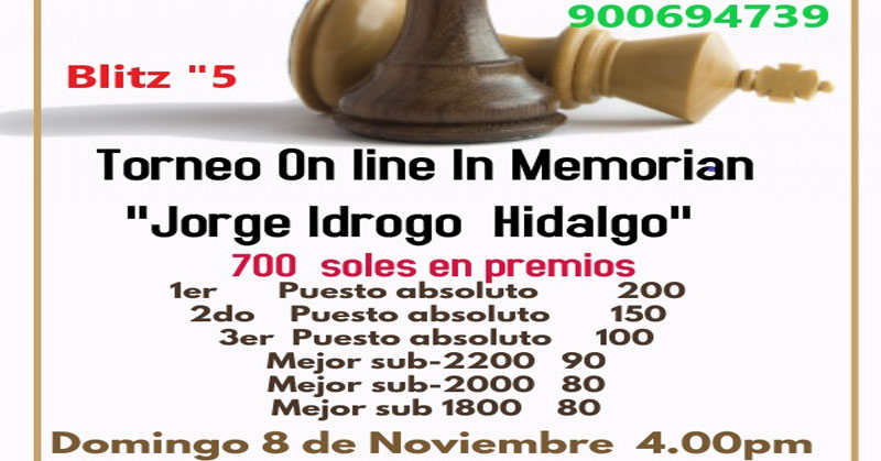 IV Dinofestival de Ajedrez Online, 8 set 2021, inscripción gratis! - Torre  64 - Ajedrez Peruano