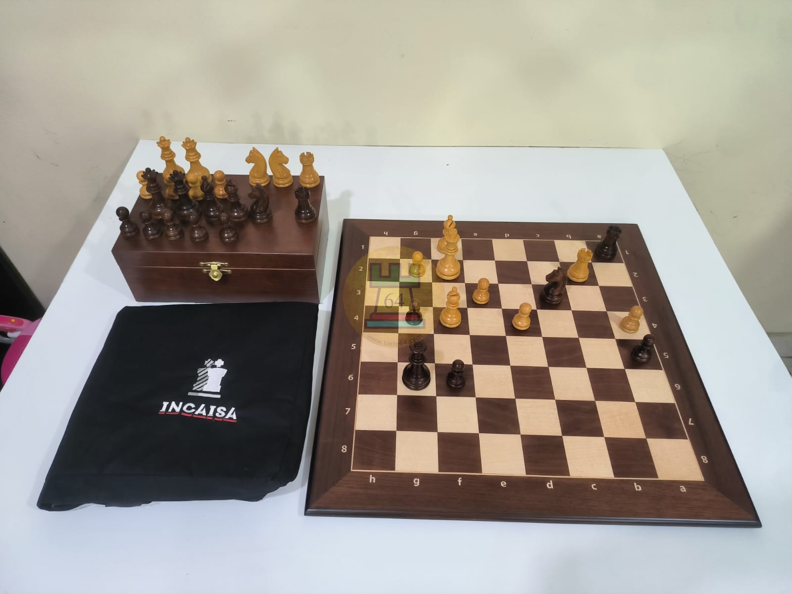 Set de Madera Alfa INCAISA: Tablero, Piezas, Cofre y Funda - Imagen 2